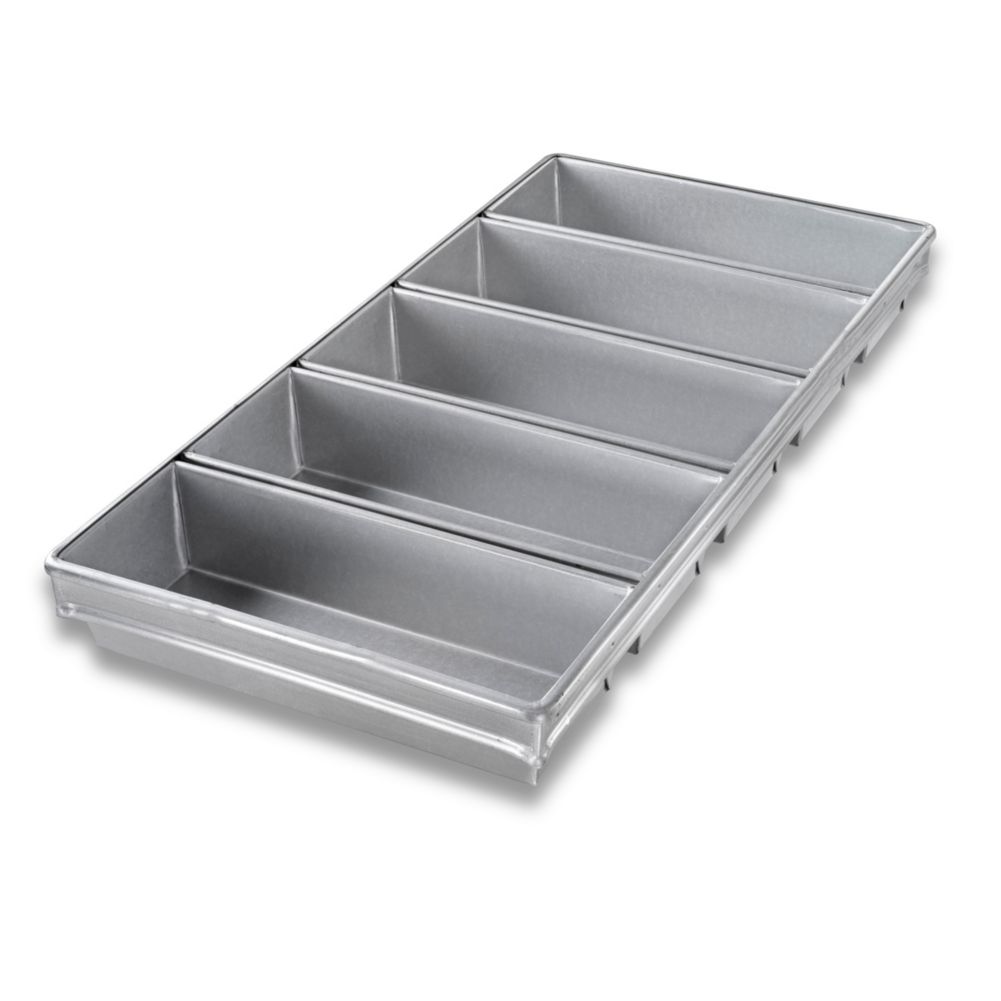 Chicago Metallic Bakeware Glazed Aluminized Steel 5-Long Loaf Pan Set