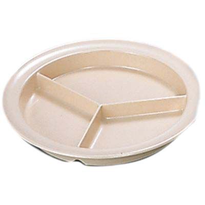 Adcraft&reg; 9" Round 3 Compartment Tan Plate