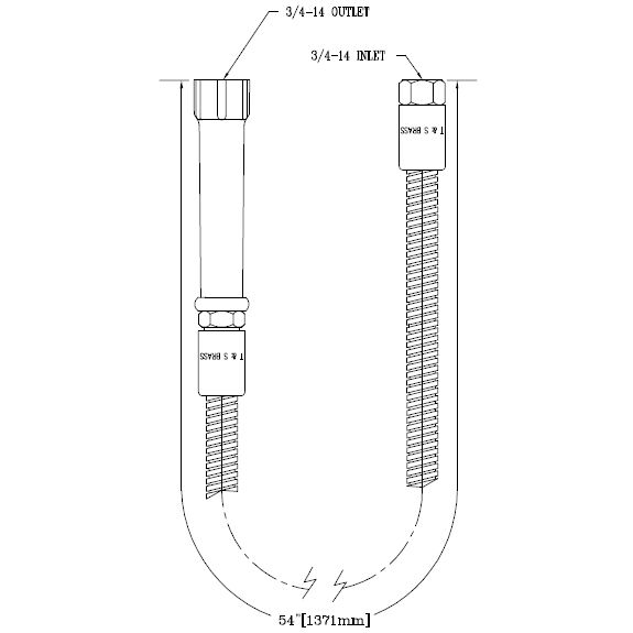 T & S Brass 54" Flexible Stainless Steel Hose