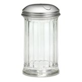 Tablecraft 12 Oz Fluted Glass Pourer with S/S Side Flap Top