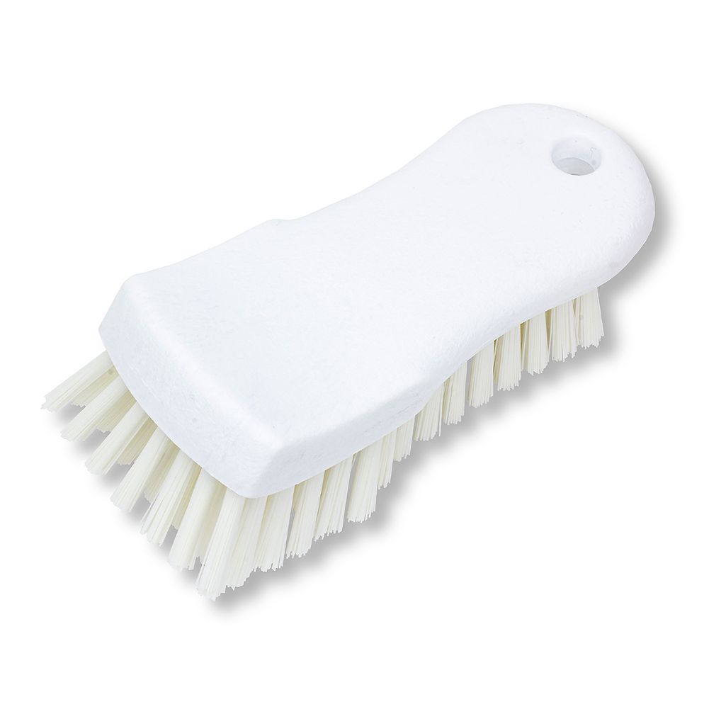 Carlisle Polyester Hand Scrub Brush, White, 6"