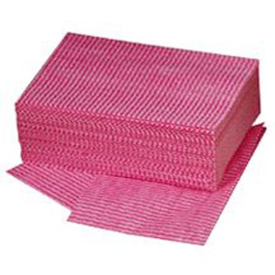 Chicopee Chix&reg; 24 x 11-1/2 Pink / White Food Service Towels