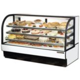 True&reg; Black Curved Glass Refrigerated Bakery Case, 43 Cubic Ft