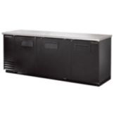 True&reg; Black 2-Solid Swing Door Back Bar Cooler for 4 Half Barrels