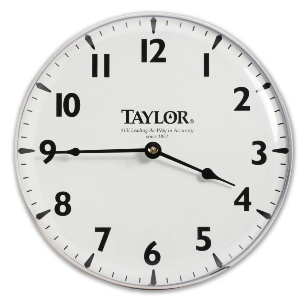 Taylor&reg; Precision Brushed Silver 12" Patio Clock