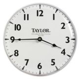 Taylor&reg; Precision Brushed Silver 12" Patio Clock