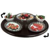 Gourmet Display&reg; 24" Epic Edge Black Lazy Susan Round Tray