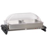 Cadco S/S Double Buffet Server w/ Roll Top Lid, WTBS-2RT
