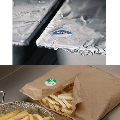 Cold Temp Bilingual 1" Label Kit w/Dispenser, Mon-Sun