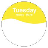 DayMark MoveMark&trade; Trilingual 3" Tuesday Day Circle