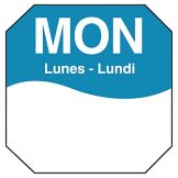 DayMark MoveMark Trilingual Octagonal 1" Monday Day Label