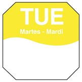 DayMark MoveMark Trilingual Octagonal 1" Tuesday Day Label