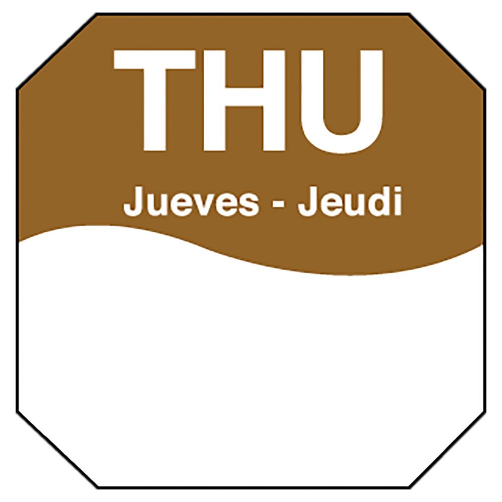 DayMark MoveMark Trilingual Octagonal 1" Thursday Day Label