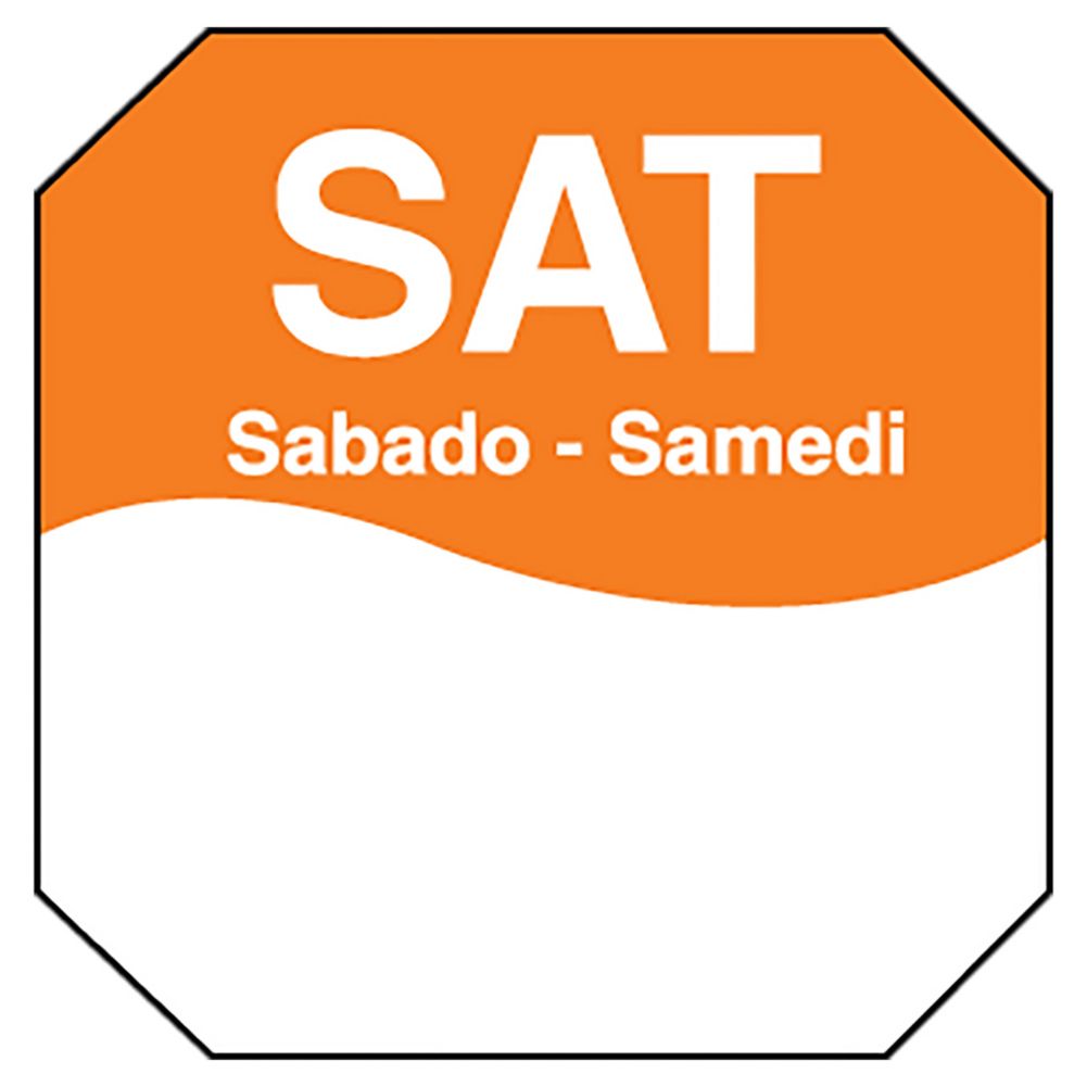 DayMark MoveMark Trilingual Octagonal 1" Saturday Day Label