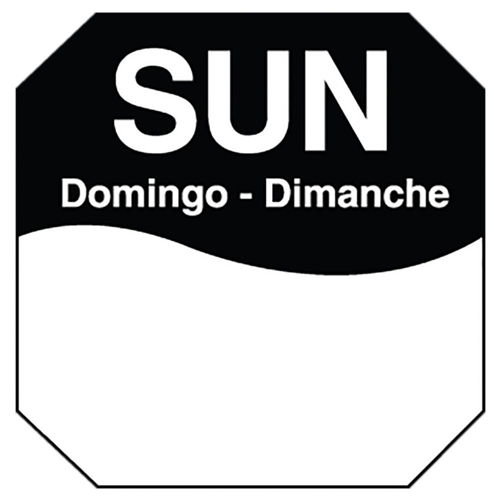 DayMark MoveMark Trilingual Octagonal 1" Sunday Day Label