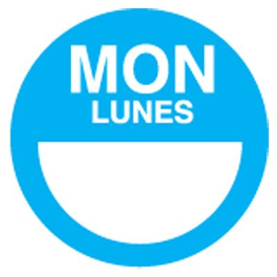 Cold Temp Bilingual 2" Label, "Monday", Roll/1000