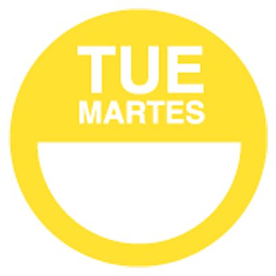 Cold Temp Bilingual 2" Label, "Tuesday", Roll/1000