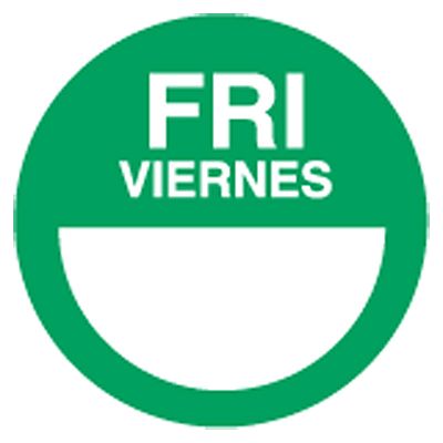 Cold Temp Bilingual 2" Label, "Friday", Roll/1000