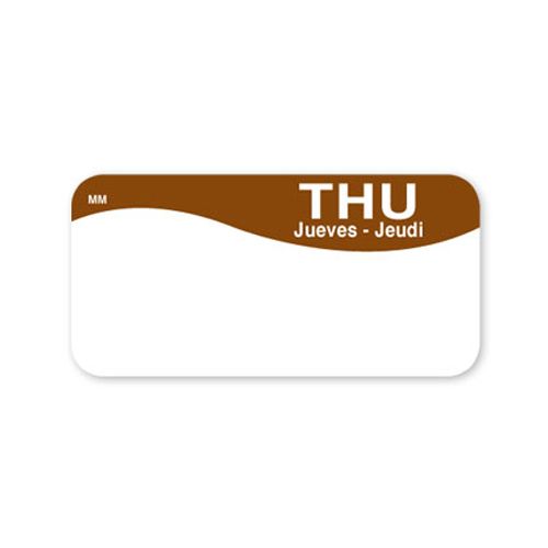 DayMark MoveMark&trade; Trilingual 1 x 2 Thursday Day Label