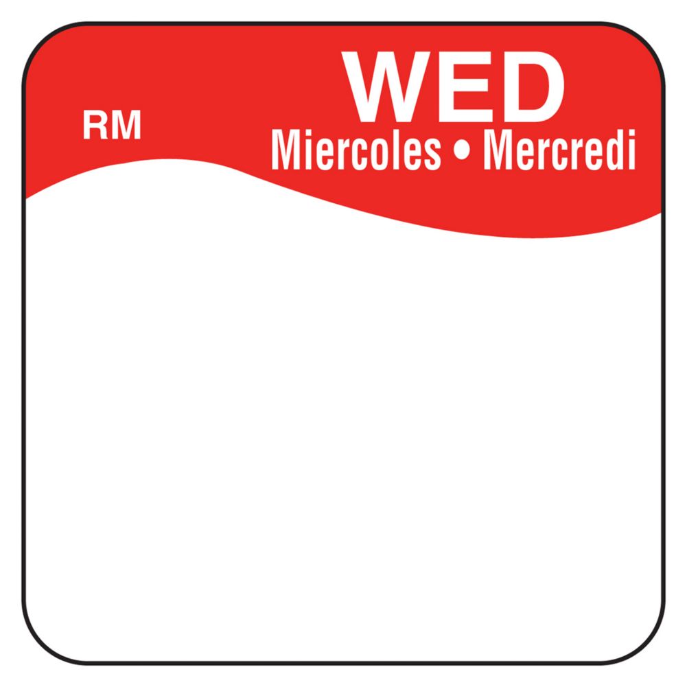 DayMark ReMark&trade; Bilingual 1" Wednesday Day Square