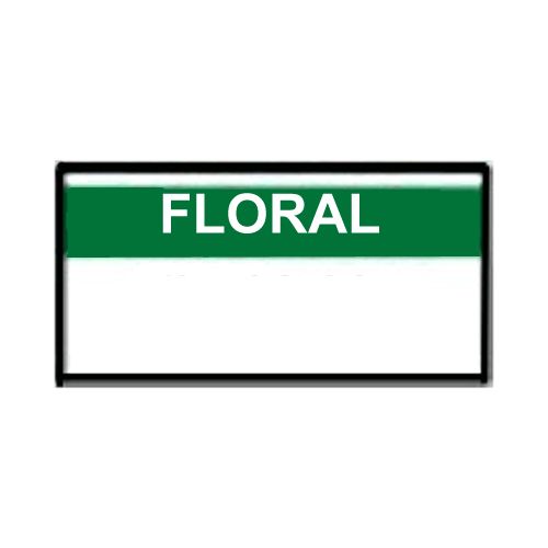 Floral Label, Green W/ Black Print