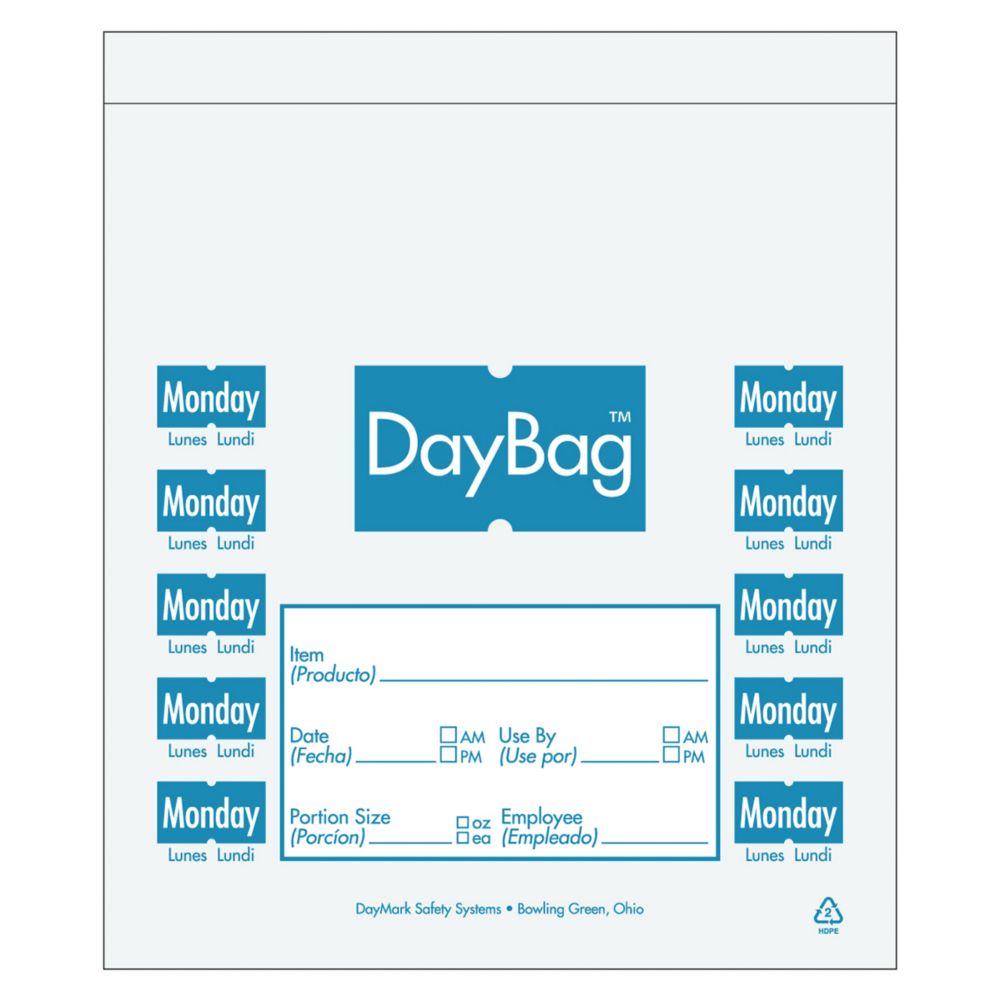 DayMark 5&frac12;" Day of the Week Monday Portion Bag