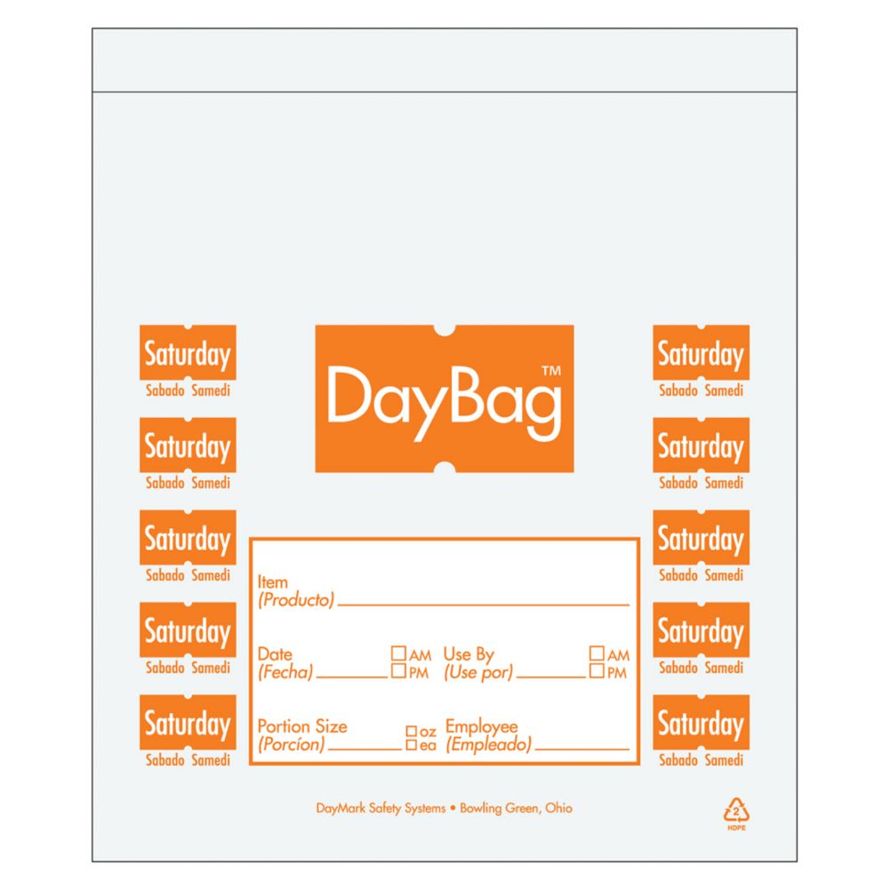DayMark 5&frac12;" Day of the Week Saturday Portion Bag