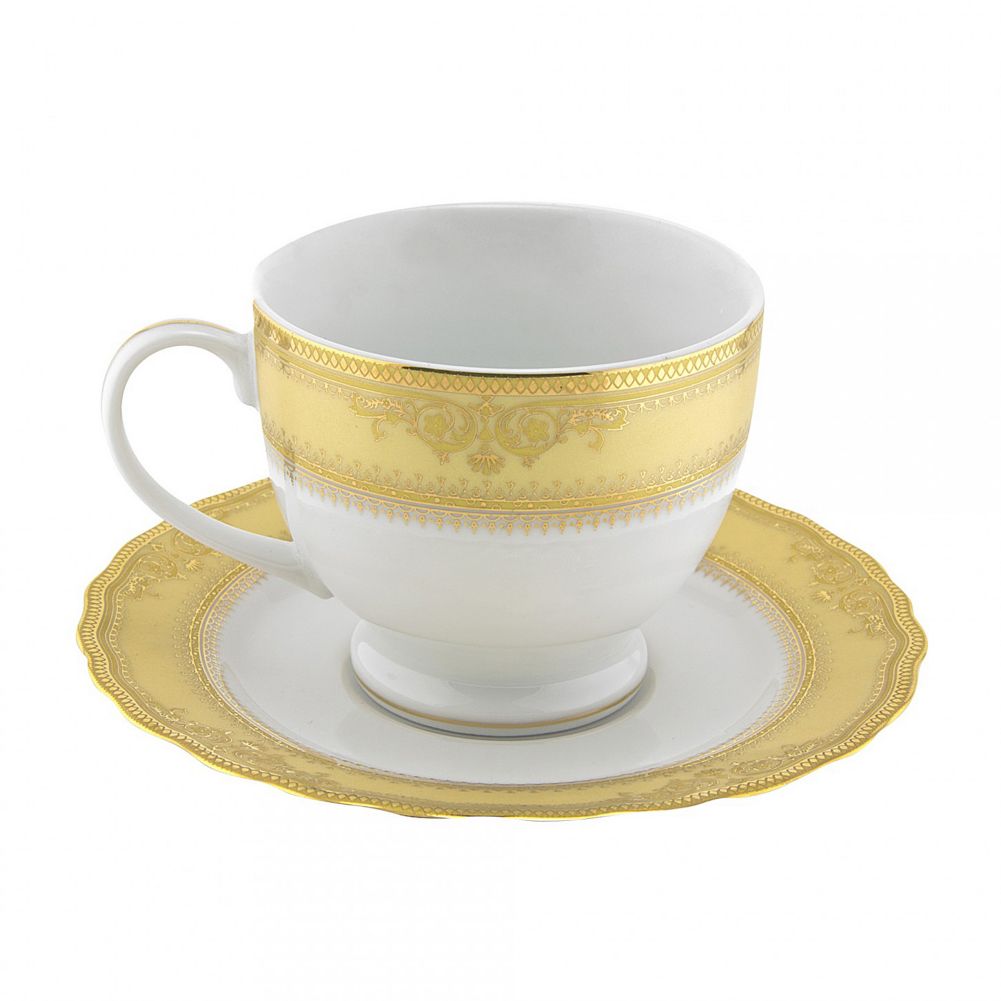 Ten Strawberry Street Vanessa Gold Can 8 Oz Cup & Saucer