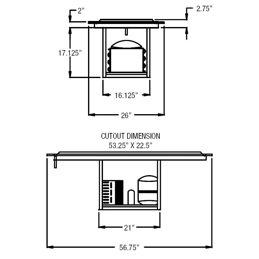 Randell&reg; Drop In 56.25" Refrigerated Frost Top