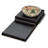 Delfin 12" x 30" x 3" Black Two-Tiered Step Riser