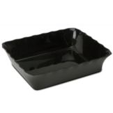 Delfin 5 Qt. Black Rectangular Scallop Bowl