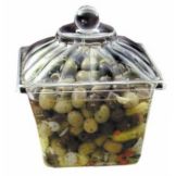 Delfin 1-Gallon Clear Square Amphora Solid Lid Set