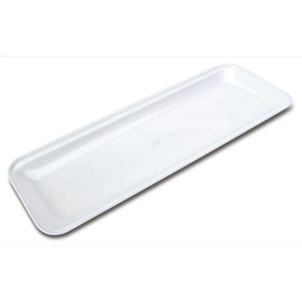 Delfin 24" x 10" x 1" White Rectangular Market Tray