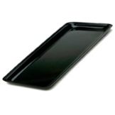 Delfin 19.5" x 8" x 1" Black Rectangular Market Tray