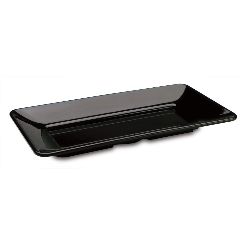 Delfin 15" x 8" Black Rectangular Pacific Rim Tray