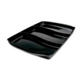 Delfin 18 Qt. Black Rectangular 3-Compartment Bowl