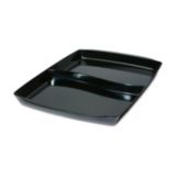 Delfin 19 Qt. Black Rectangular 2-Compartment Bowl