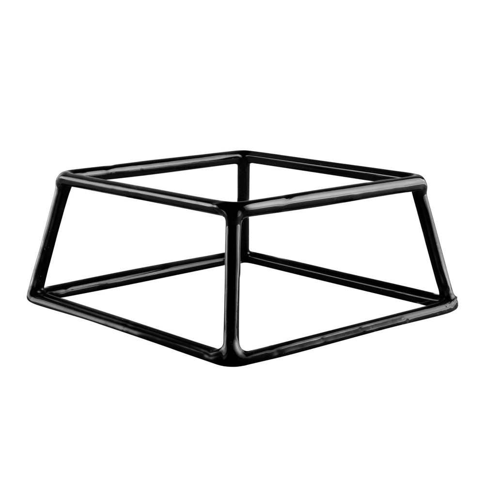 Black Rubber Coated Steel Square Riser, 7" x 6" x 3"H