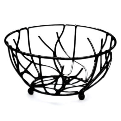 Elite Global Solutions 9" Round Black Wire Basket