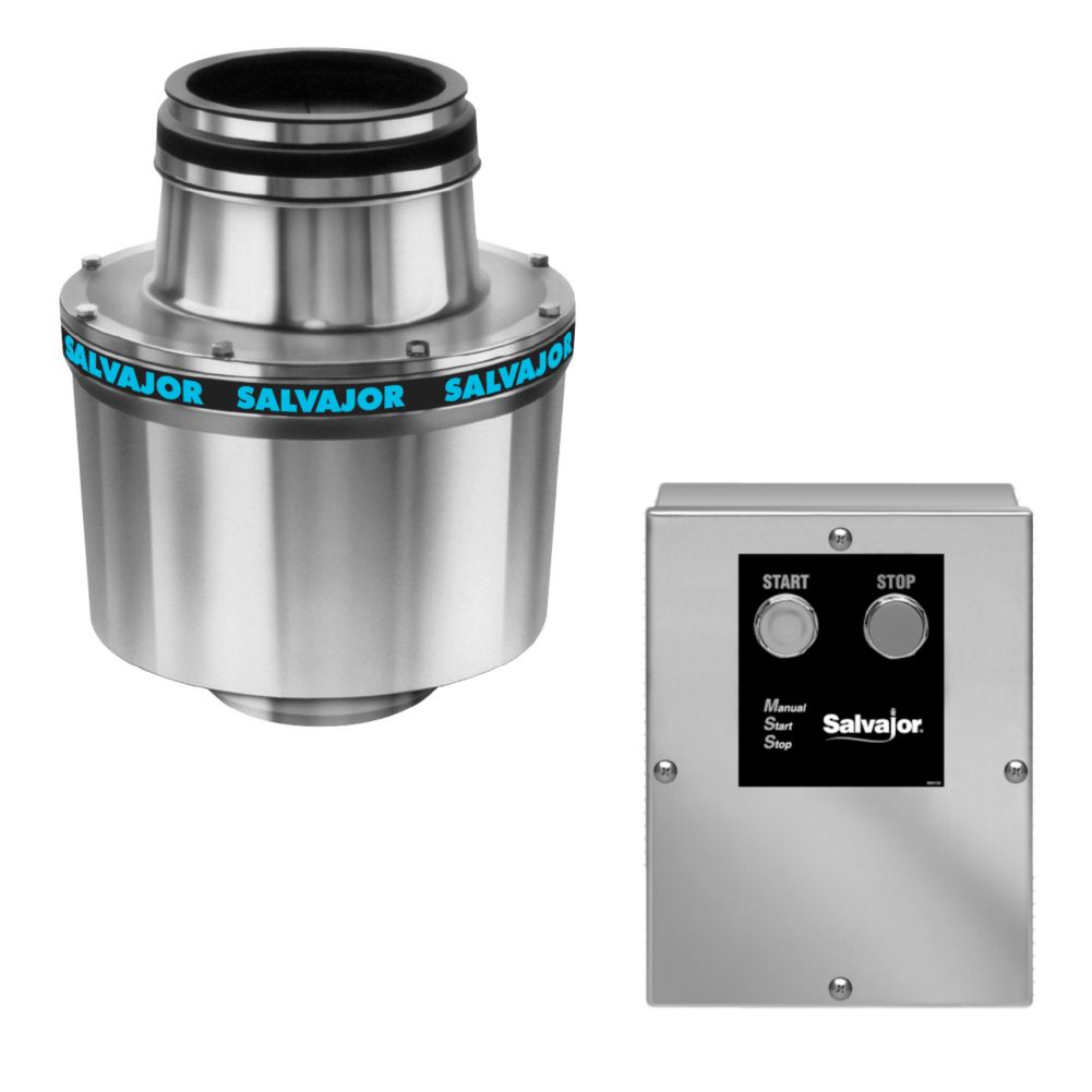 Salvajor 1-HP Disposer w/ 3-1/2" Sink Assembly / Solenoid Valve