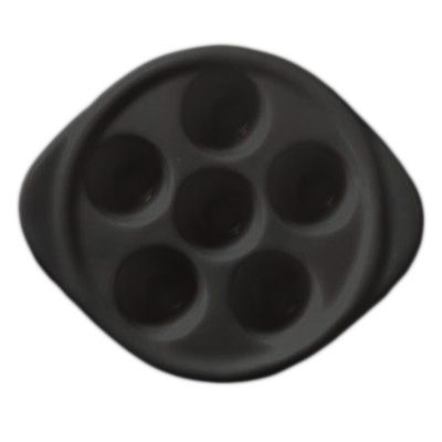 Diversified Ceramics Black 7" 6-Hole Escargot Plate