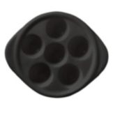Diversified Ceramics Black 7" 6-Hole Escargot Plate
