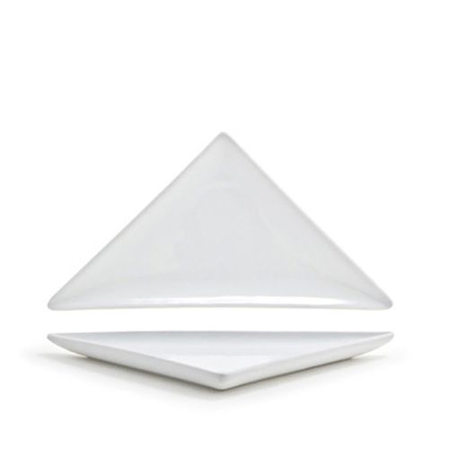 Front Of The House&reg; Mod&reg; White Porcelain Triangle Plate