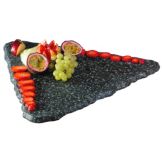 Gourmet Display&reg; 16" Black Triangle Quarry Stone Tray