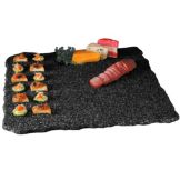 Gourmet Display&reg; 22" Square Black Quarry Stone Tray