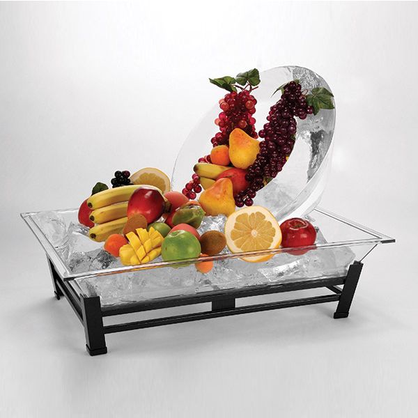 Gourmet Display&reg; 27 x 19 Black Metal Ice Carving Pedestal