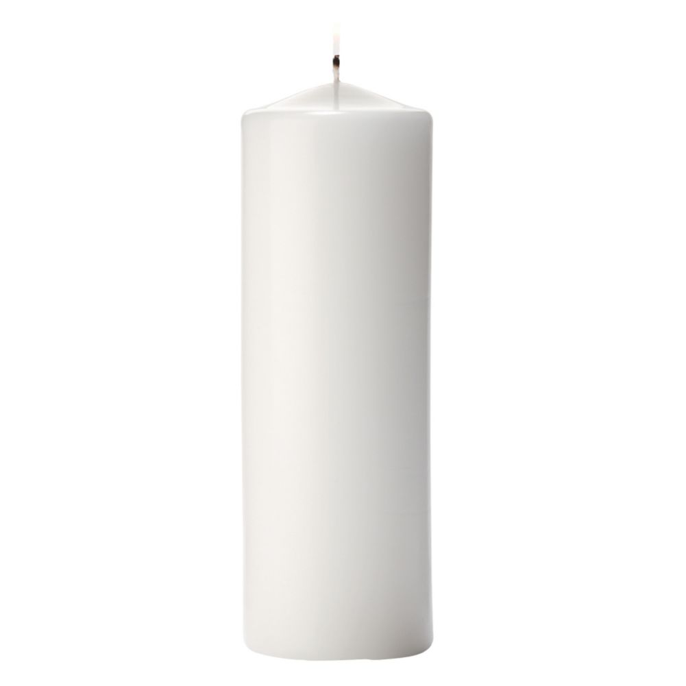 Hollowick White Pillar Candle, 3" D x 9" H