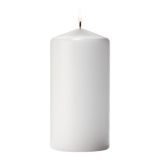 Hollowick White Pillar Candle, 6" H x 3" D