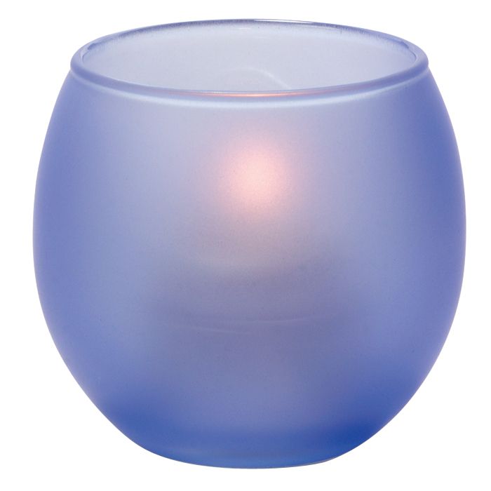 Hollowick Satin Dark Blue Small Bubble Glass Tealight Lamp