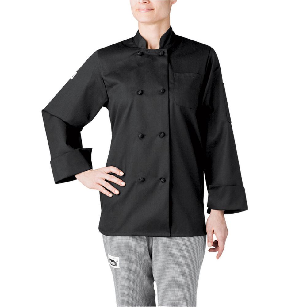 Chefwear&reg; Women's XL Black Three-Star Chef Jacket